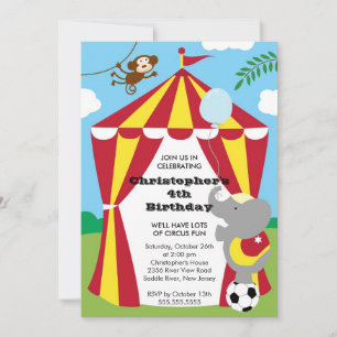 Invitation du Anniversaire de enfant du cirque CUT