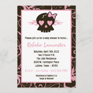 invitation du baby shower 5x7 - roche punk de