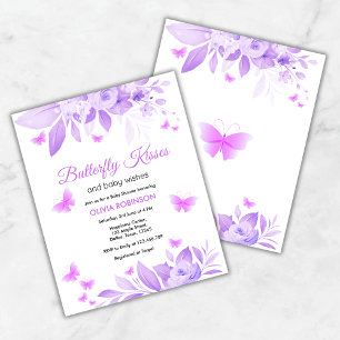 Invitation du Baby shower Baisers à papillon budgé