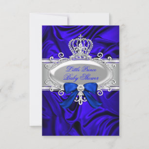 Invitation du Baby shower bleu Little Prince Royal