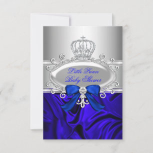 Invitation du Baby shower bleu Little Prince Royal