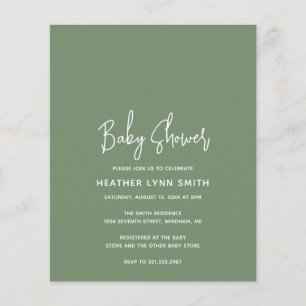 Invitation du Baby shower Budget Vert de Sage mode