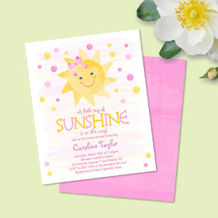Invitation du Baby shower budgétaire Little Sunshi