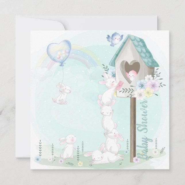 Invitation du Baby shower Bunny (Devant)