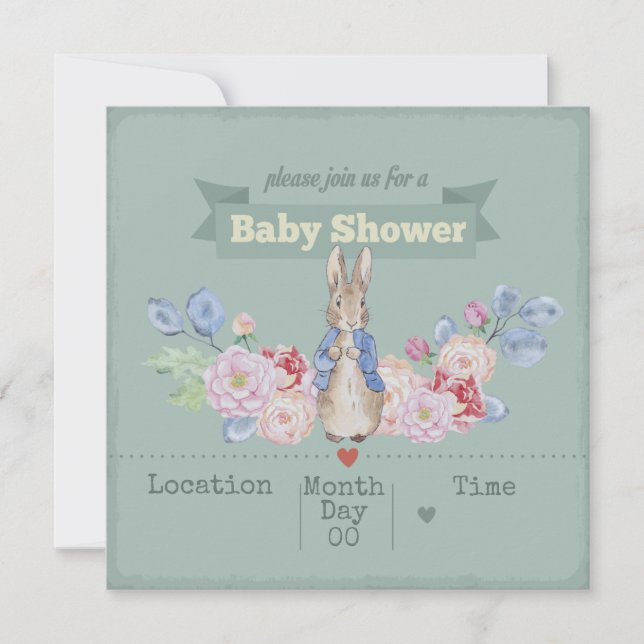 Invitation du Baby shower Bunny (Devant)