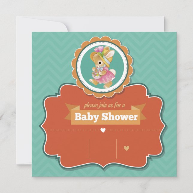 Invitation du Baby shower Bunny (Devant)