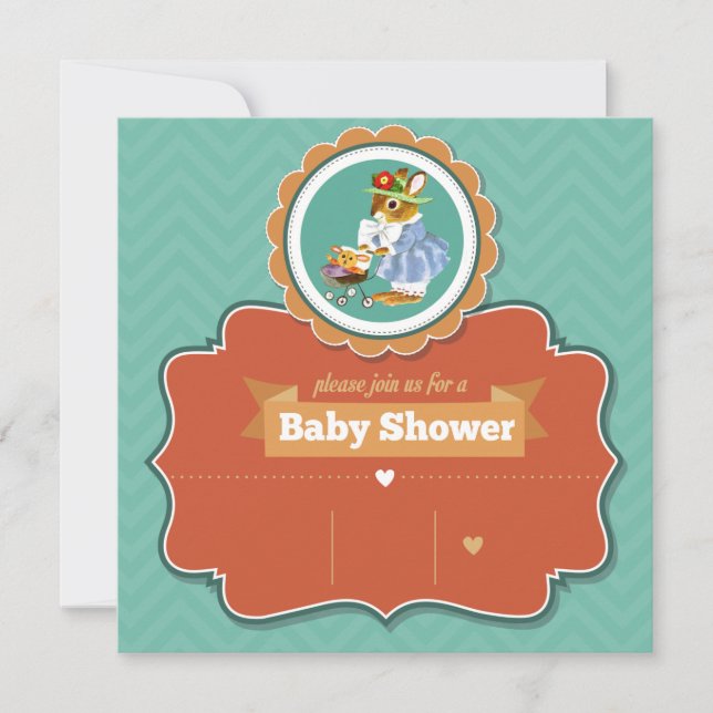 Invitation du Baby shower Bunny (Devant)