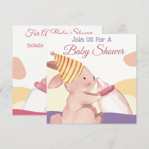 Invitation du Baby shower Bunny