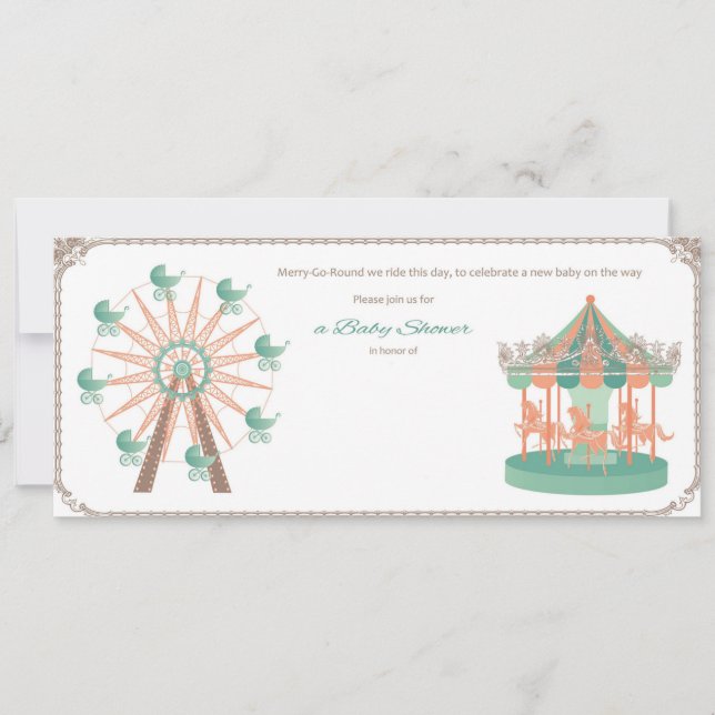 Invitation du Baby shower Carousel (Devant)
