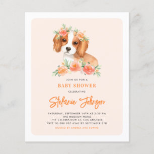 Invitation du Baby shower Cavalier King Charles Pe