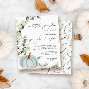 Invitation du Baby shower Citrouille bleu Budget