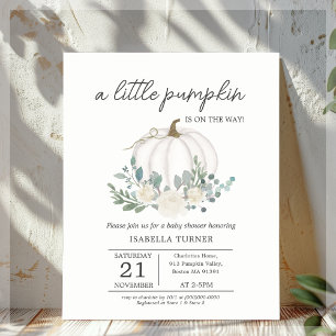 Invitation du Baby shower Citrouille de la chute b
