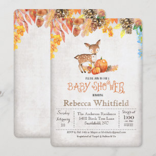 Invitation du Baby shower Citrouille Little Deer