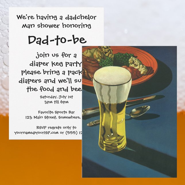 Invitation du Baby shower Dadchelor pour hommes vi (Créateur téléchargé)