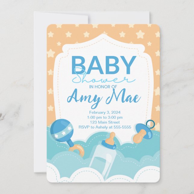 Invitation du Baby shower d'amour par points (Devant)