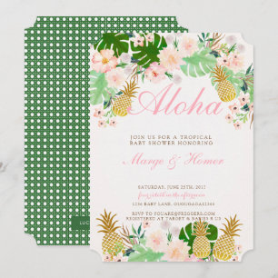Invitation du Baby shower d'ananas tropical