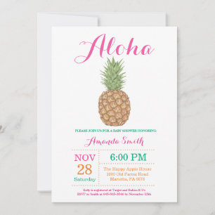 Invitation du Baby shower d'ananas tropical