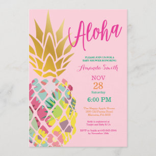Invitation du Baby shower d'ananas tropical