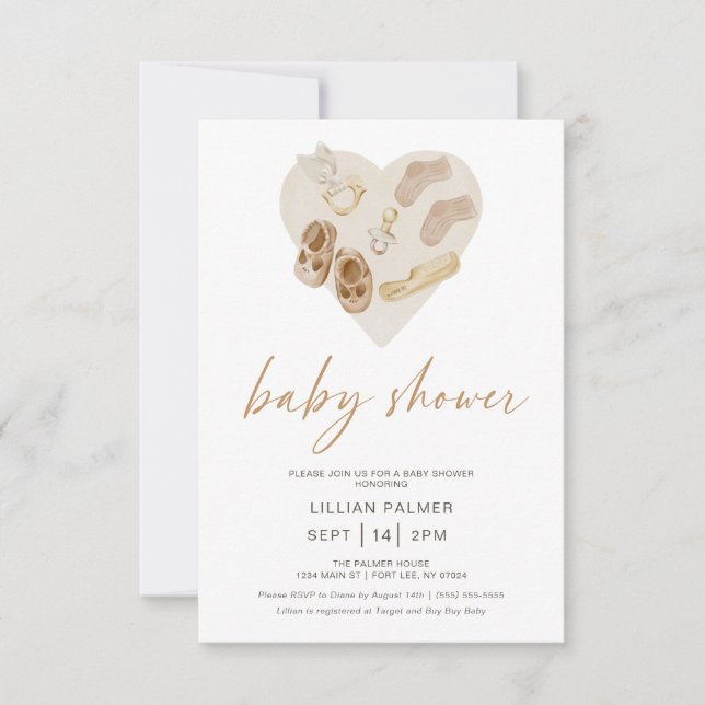 Invitation du Baby shower d'aquarelle Boho Rainbow (Devant)