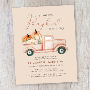 Invitation du Baby shower d'aquarelle de camion ci