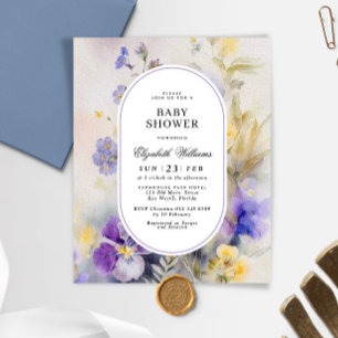 Invitation du Baby shower d'aquarelle rustique Bud