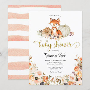 Invitation du Baby shower d'automne de Fox Girl
