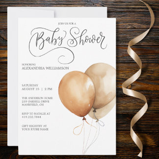 Invitation du Baby shower de ballon moderne