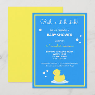 Invitation du Baby shower de canard en caoutchouc 