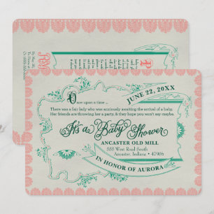 Invitation du Baby shower de contes de fées vintag