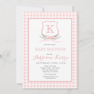 Invitation du Baby shower de crête de Monogram Pre