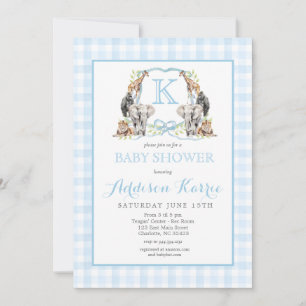 Invitation du Baby shower de crête de Preppy Safar