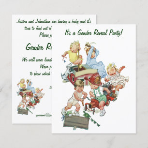 Invitation du Baby shower de  de révélation de gen