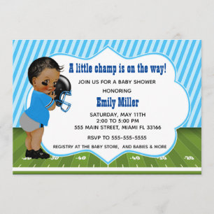 Invitation du baby shower de football américain