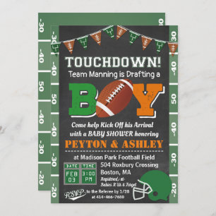 Invitation du Baby shower de football Chalkboard