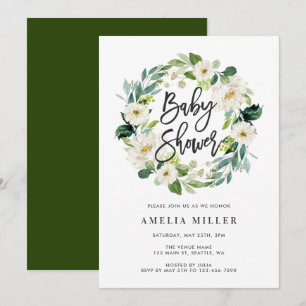 Invitation du Baby shower de germe blanc