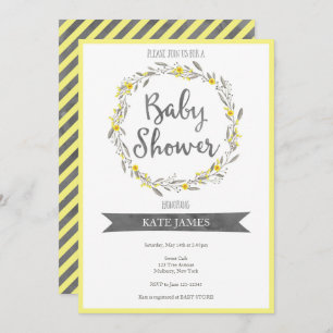 Invitation du Baby shower de germe jaune