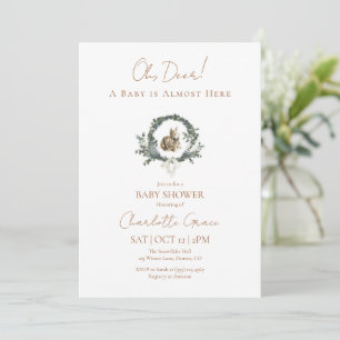 Invitation du Baby shower de la couronne de cerfs