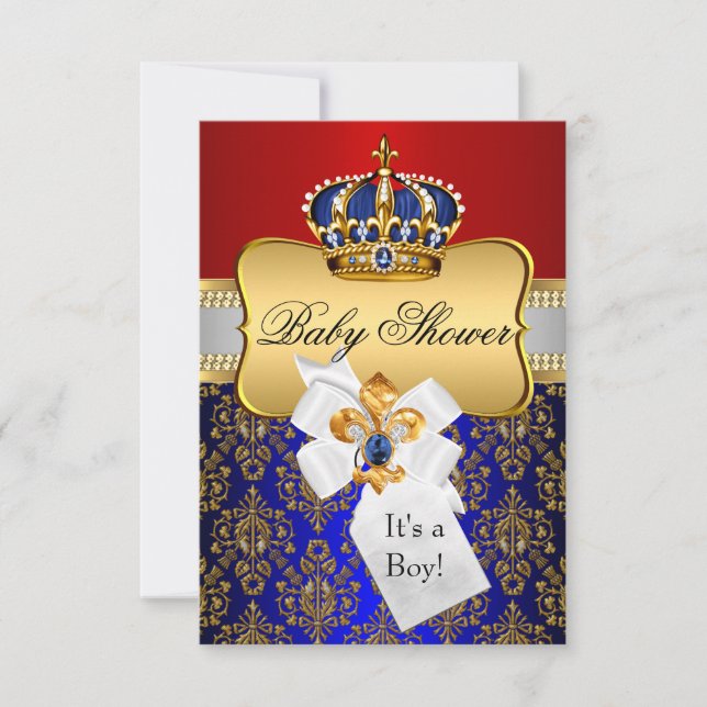Invitation du Baby shower de la Couronne rouge du  (Devant)