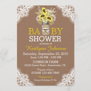 Invitation du Baby shower de la dentelle de tourne