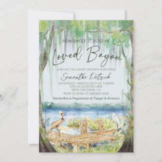 Invitation du Baby shower de marécage Bayou aimé