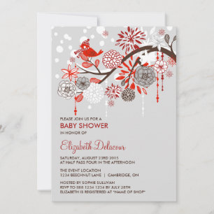 Invitation du Baby shower de neige d'hiver