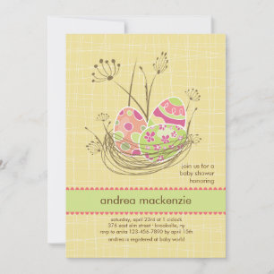 Invitation du Baby shower de nid de la nature