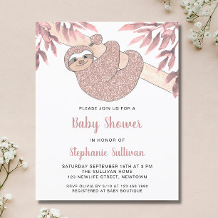 Invitation du Baby shower de parement rose budget