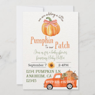 Invitation du Baby shower de patchs citrouille