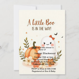 Invitation du Baby shower de patchs de Little Boo 