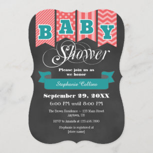 Invitation du Baby shower de tableau de bord de co