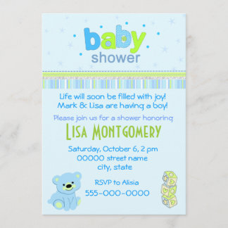 Invitation du baby shower de Teddy ours