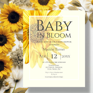 Invitation du Baby shower de tournesol jaune Budge