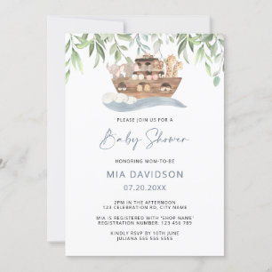 Invitation du Baby shower de verdure de l'Arche de