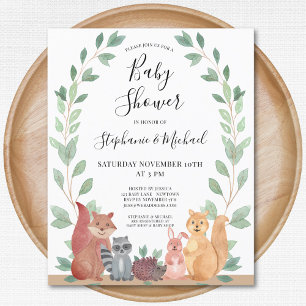 Invitation du Baby shower des couples de bois